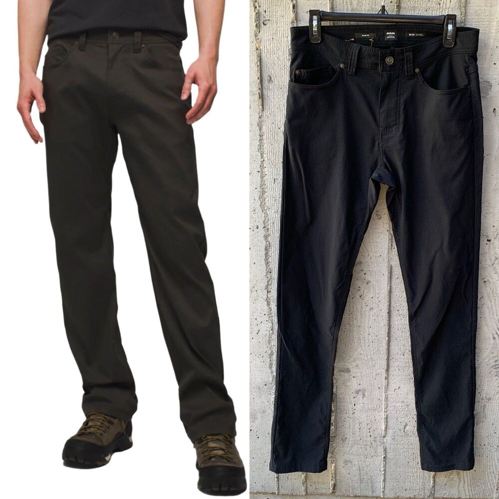 PrAna Brion Slim Pants II Men's Size 30x34 Hiking UPF Water-Repellent 5-pocket